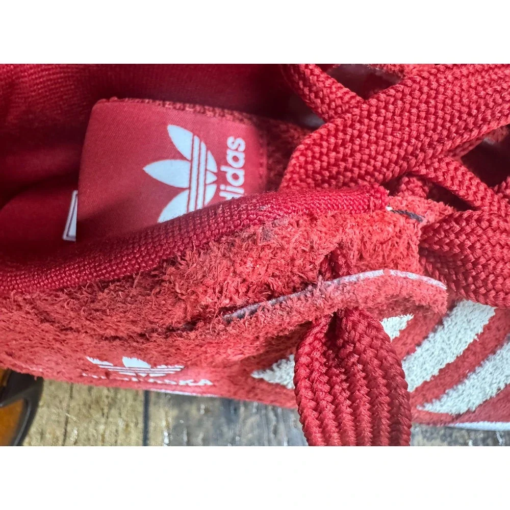 Adidas Forum Low Nebraska Huskers Red White Suede Sneakers HQ7487 Mens 10.5